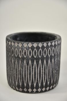 Pot Backgammon rond 14,5x14,5x13cm Black-Wash