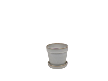 Arcey pot met schotel D13 H11cm White