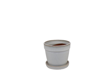 Arcey pot met schotel D15 H13cm White