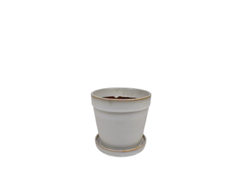 Arcey pot met schotel D17 H15cm White