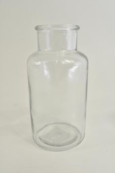 Fles glas Herman helder D8,5 H16cm