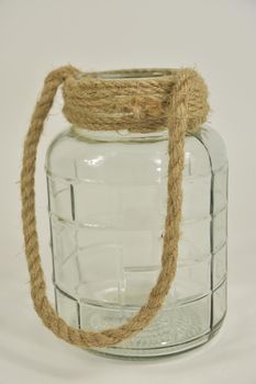 Glasvaas Dublin D14 H20cm helder met jute touw