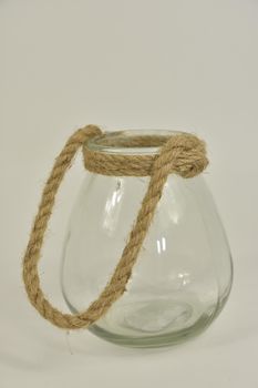 Glasvaas Galway D14 H17cm helder met jute touw