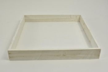 Holztablett quadratisch weiß-wash 30x30x4cm