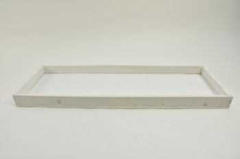 Holztablett Rechteck weiß-wash 60x20x4cm