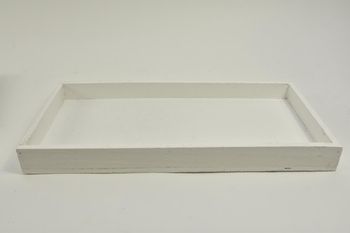 Holztablett Rechteck weiß-wash 40x20x4cm