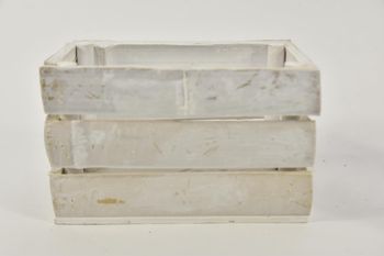 Kiste Bambus Rechteck 20x11.5x12.5cm weiß-wash