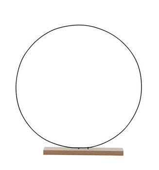 Dekoration Kreis auf Holzsockel schwarz - b9xd55cm