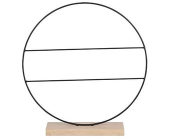 Dekoration Kreis auf Holzsockel mit Bars schwarz - b8xd40cm
