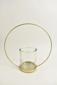 Sfeerlicht ''Ring'' XL metaal met glas D27 B10cm goud
