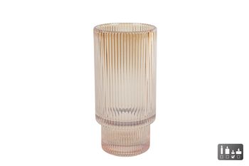 Windlicht "Afke* luster amber glas 7x7x14cm