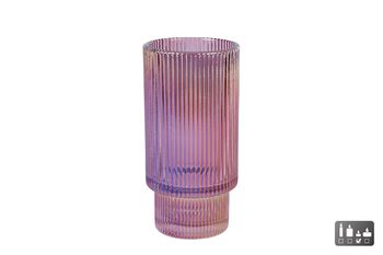 Windlicht "Afke" luster paars glas 7x7x14cm