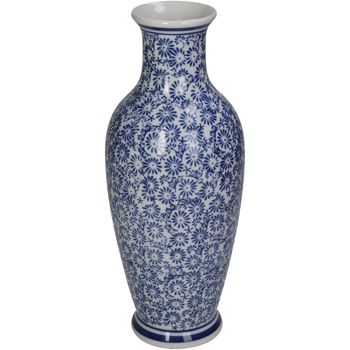 Vase Porcelain Blue 10x10x26cm