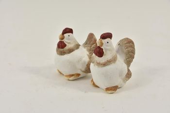 Huhn und Hahn Barney jeweils aus Keramik - 6cm