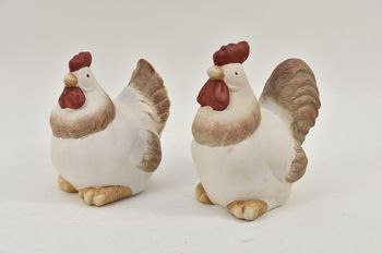 Huhn und Hahn Barney jeweils aus Keramik - 19cm