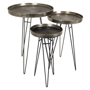Table Aluminium Grey 50x50x60cm S/3