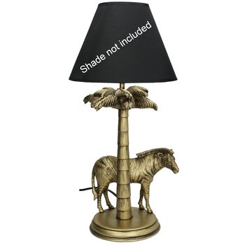 Table Lamp Zebra Polyresin Gold 28x28x48cm W/O Shade