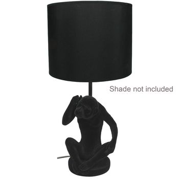 Table Lamp Monkey Polyresin Black W/O Shade 16.5x14x35.00cm