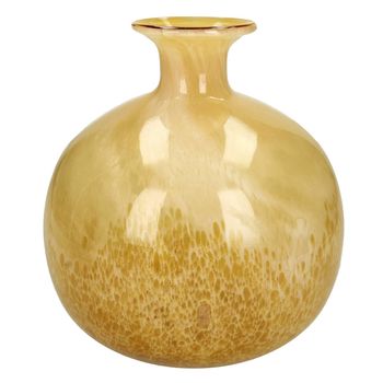 Vase Glass Yellow 22x22x24cm