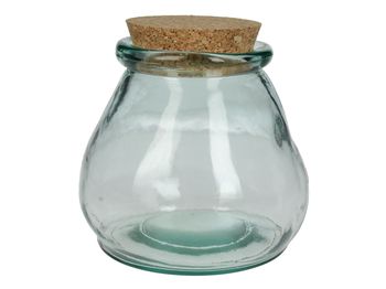 Canister recycled Glass Clear 12x12x12cm