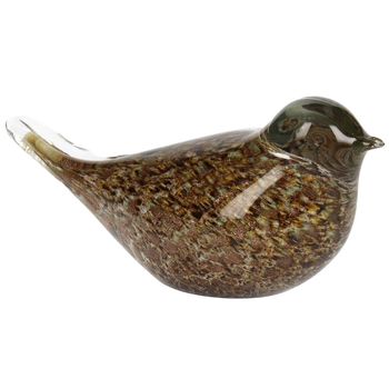 Ornament Bird Glass Brown 18.5x8x8.5cm