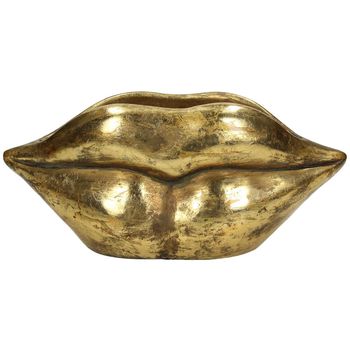Planter Lips Polyresin Gold 28x10x12.5cm