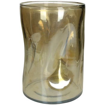 Candle Holder Glass Gold 18x18x26cm