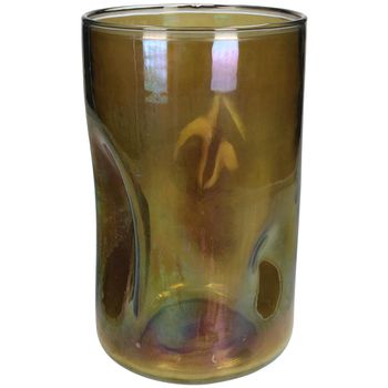 Candle Holder Glass Brown 15x15x26cm