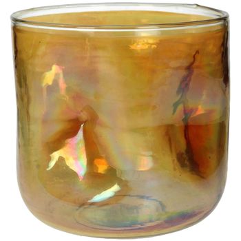 Candle Holder Glass Orange 17x17x17cm