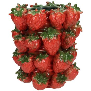 Planter Strawberry Fine Earthenware Red 22x22x26cm