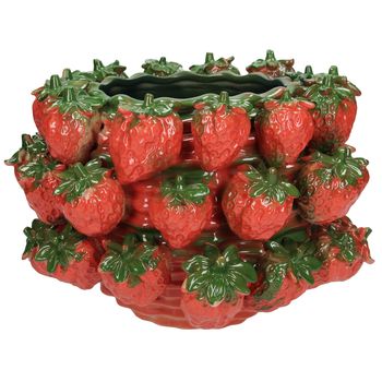 Planter Strawberry Fine Earthenware Red 31x30.5x21cm