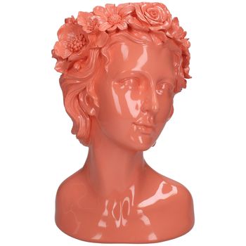 Vase Lady Flowers Polyresin Pink 18x19x29cm