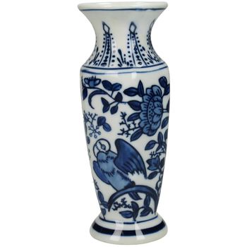 Vase Porcelain Blue 7x7x15.5cm