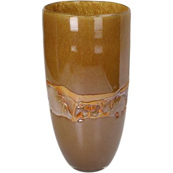 Vase Glass Amber 15x15x30.5cm
