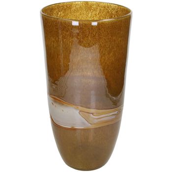 Vase Glass Amber 18x18x36.5cm