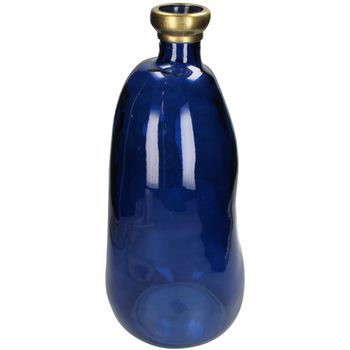 Vase Recyceltes Glas Blau 22x22x51cm