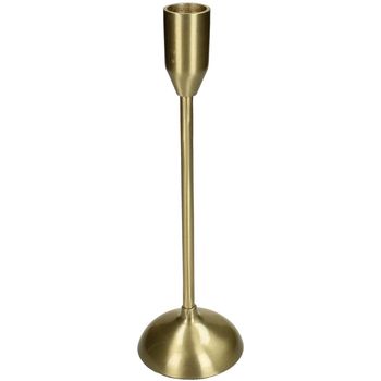Candle Stick Aluminium Gold 7.5x7.5x23.5cm