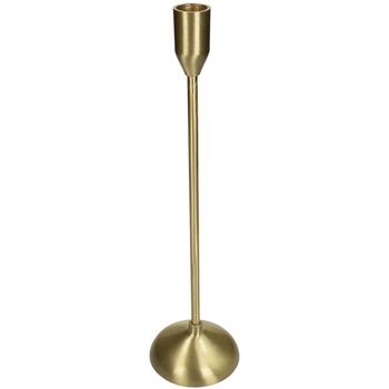 Candle Stick Aluminium Gold 9x9x33.5cm