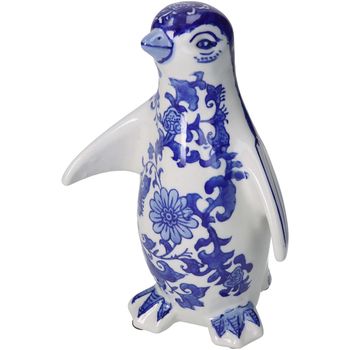 Ornament Pinguin Porzellan Blau 14x10x21,5cm