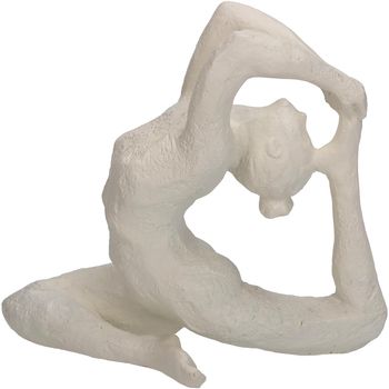Ornament Woman Yoga Polyresin Ivory 21.5x9.7x18.5cm