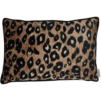 Kissen Leopard Samt Braun B40 L60cm