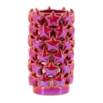 Aardewerk vaas shiney stars M 12,8x12,8x23cm