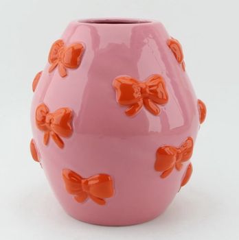 Aardewerk vaas bows 16x16x17,5cm