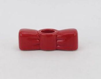 Kaarsenstandaard bow rood 10x3,5x3cm