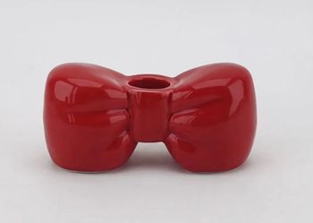 Kaarsenstandaard bow rood 11,x4,8x5,5cm