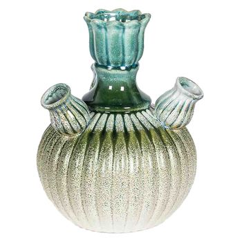 Steingut Tulpe Vase blau 22x22x27,5cm