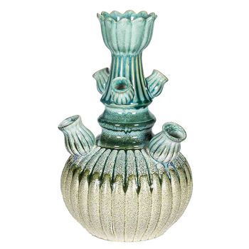 Steingut Tulpe Vase blau 23x23x37cm