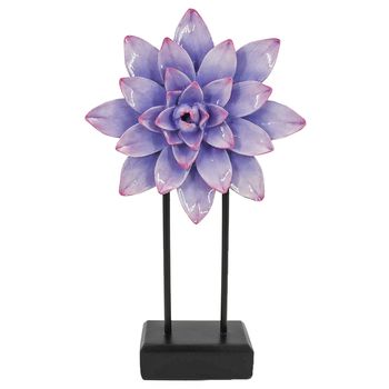 Decoratie standaard bloem paars 28,5x28,5x2,1cm