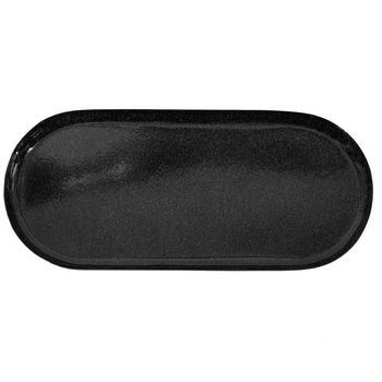 Metalltablett oval schwarz 33.5x14.5x2cm