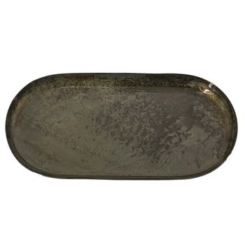 Metalen dienblad ovaal olive 20x9,5x1,5cm